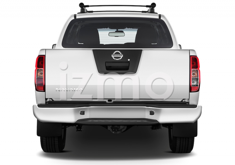 Straight rear view of a 2010 Nissan Navara LE 4 door Pick-Up Truck