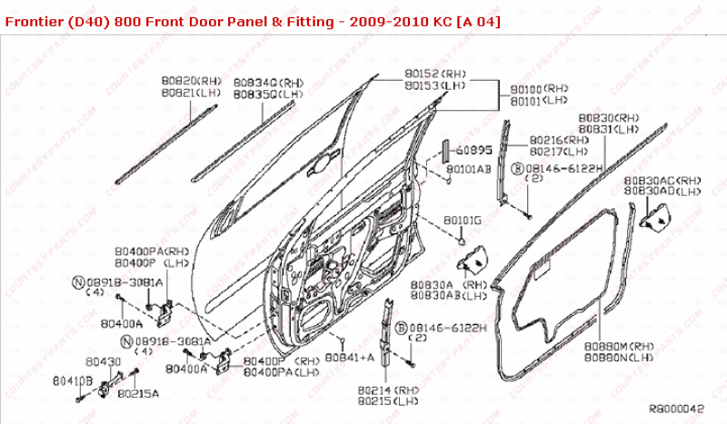 800 Front Door Panel & Fitting