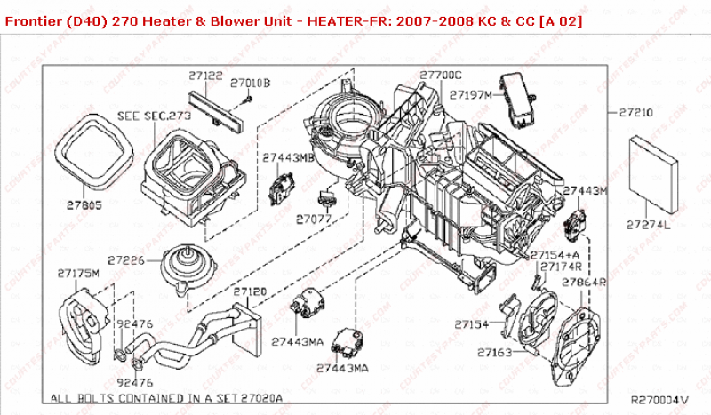 270 Heater & Blower Unit