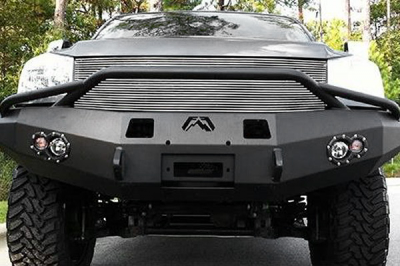 ... Premium Black Powder Coated Front Bumper with Pre-Runner Grill Guard
