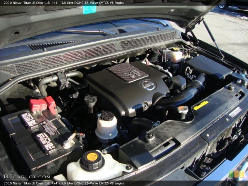 ... DOHC 32-Valve CVTCS V8 Engine on the 2010 Nissan Titan LE Crew Cab 4x4