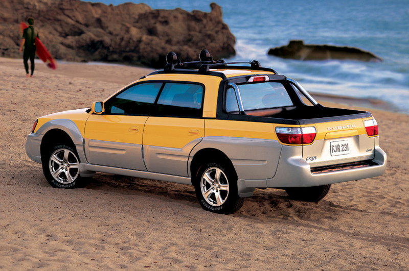 2003 Subaru Baja Rear Side View At Beach