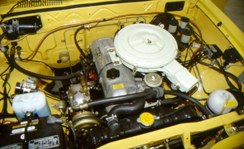 1974 Toyota Hilux 1.6-liter inline-4 engine