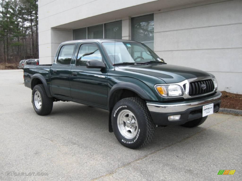 2002 Toyota Tacoma V6 Double Cab 4x4 - Imperial Jade Green Mica Color ...