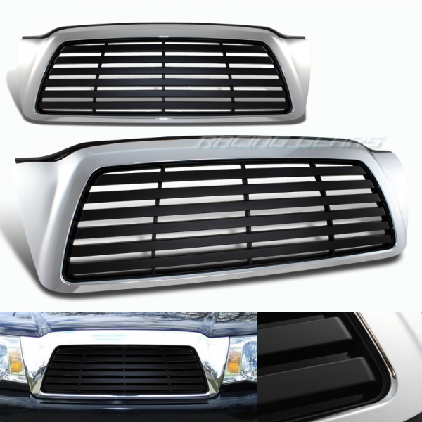 ... -2009 Toyota Tacoma 2 Piece Front Hood ABS Plastic Chrome Mesh Grille