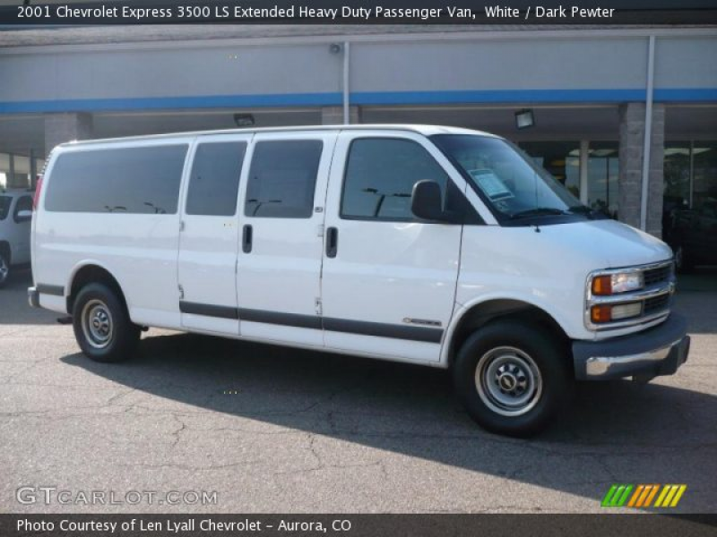 White 2001 Chevrolet Express 3500 LS Extended Heavy Duty Passenger Van ...