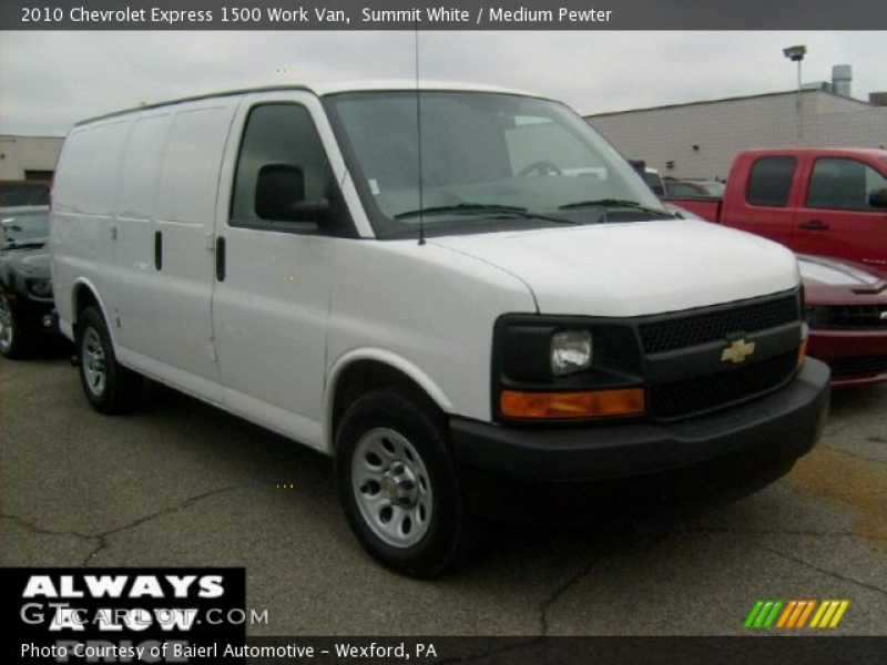 Summit White 2010 Chevrolet Express 1500 Work Van with Medium Pewter ...