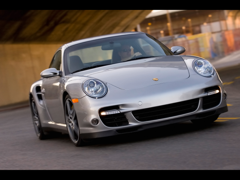 2007 Porsche 911 Turbo - Silver Front Angle Turn - 1600x1200 ...