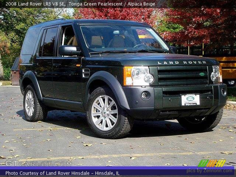 Tonga Green Pearlescent 2008 Land Rover LR3 V8 SE with Alpaca Beige ...
