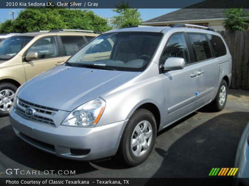 2010 Kia Sedona LX in Clear Silver. Click to see large photo.
