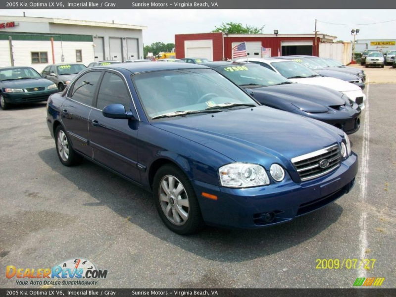 2005 Kia Optima LX V6 Imperial Blue / Gray Photo #2
