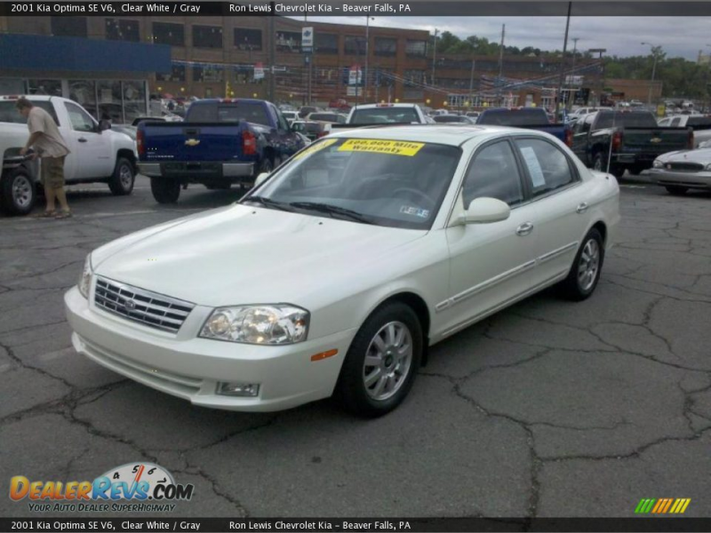 2001 Kia Optima SE V6 Clear White / Gray Photo #16