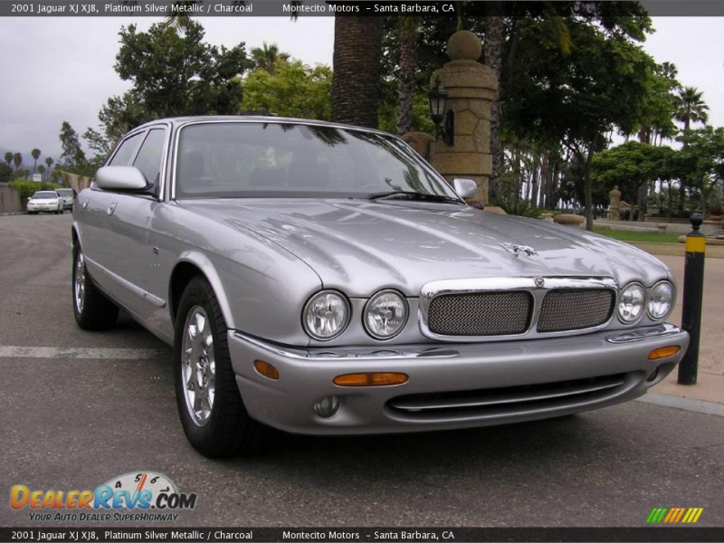 2001 Jaguar XJ XJ8 Platinum Silver Metallic / Charcoal Photo #4