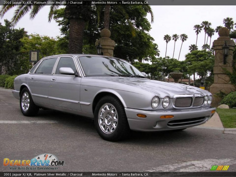 2001 Jaguar XJ XJ8 Platinum Silver Metallic / Charcoal Photo #1