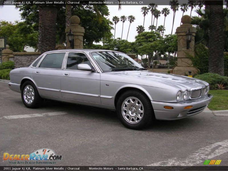 2001 Jaguar XJ XJ8 Platinum Silver Metallic / Charcoal Photo #3