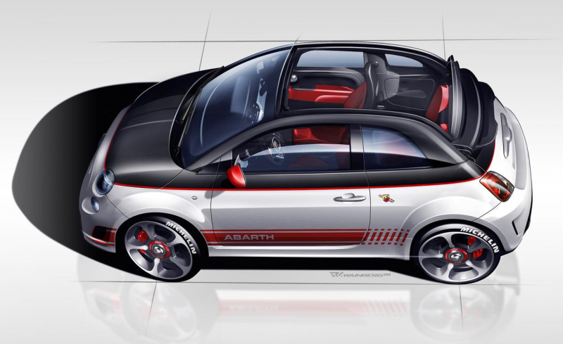 2013 Fiat 500c Abarth cabrio (artist's rendering)