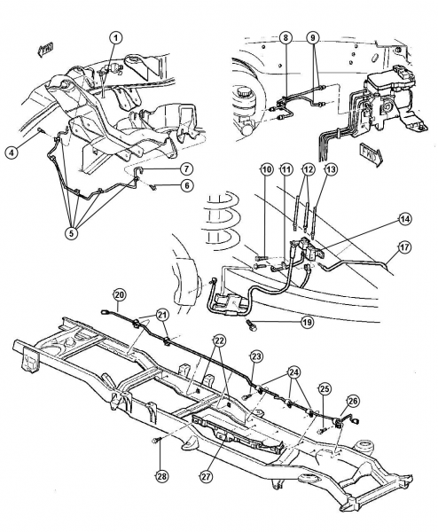 Lines And Hoses,Brake,Front and Chassis for 1999 DODGE RAM 2500.