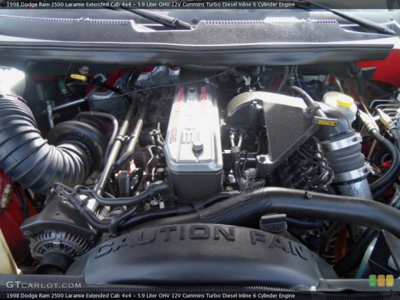 ... 12V Cummins Turbo Diesel Inline 6 Cylinder 1998 Dodge Ram 2500 Engine