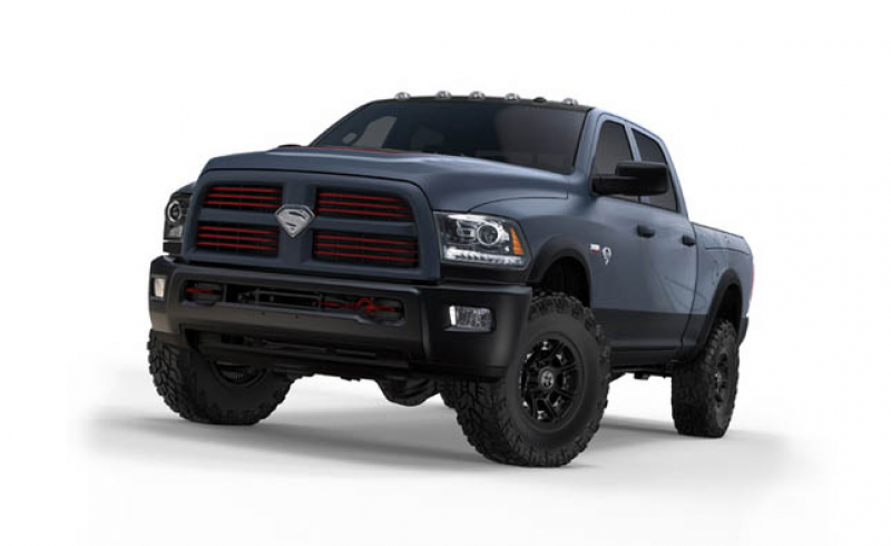 themed Ram 2500 Power Wagon promoting the upcoming Superman movie