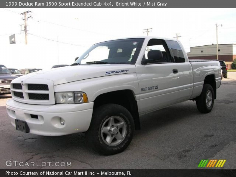 Bright White 1999 Dodge Ram 1500 Sport Extended Cab 4x4 with Mist Gray ...