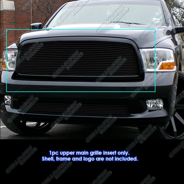 ... / 2009-2012 Dodge Ram 1500 Pickup Black Billet Grille Grill Insert
