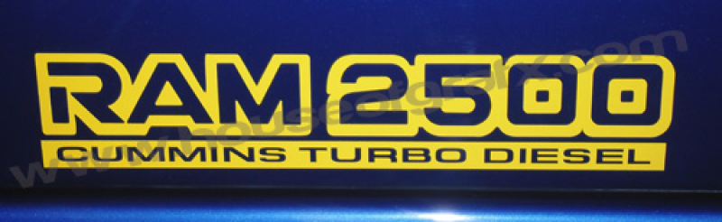 Pair of 2500 Cummins turbo Diesel decals graphics fit Dodge Ram