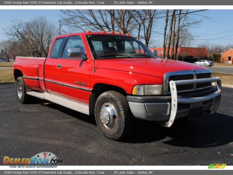 1996 Dodge Ram 3500 ST Extended Cab Dually Colorado Red / Gray Photo ...