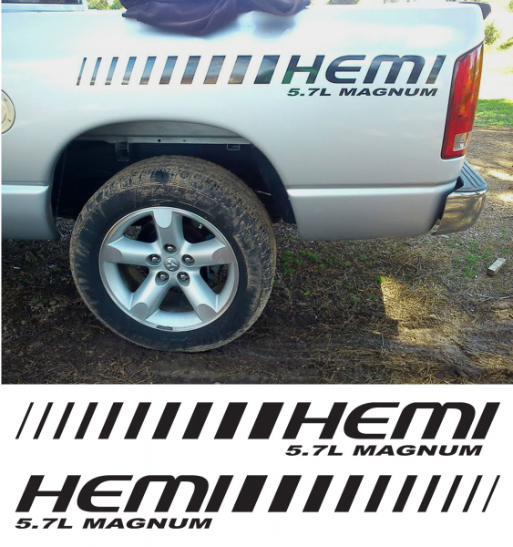 ... Dodge decals stickers » » 2 - Dodge HEMI 5.7 MAGNUM Ram Truck Decals