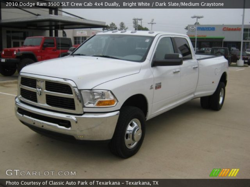 2010 Dodge Ram 3500 SLT Crew Cab 4x4 Dually in Bright White. Click to ...