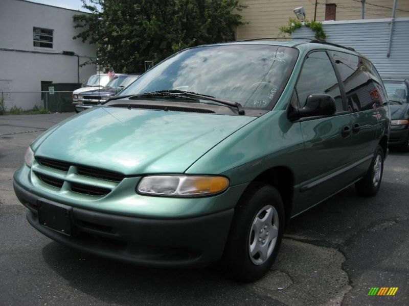 Green 1999 Dodge Caravan with Gray seats