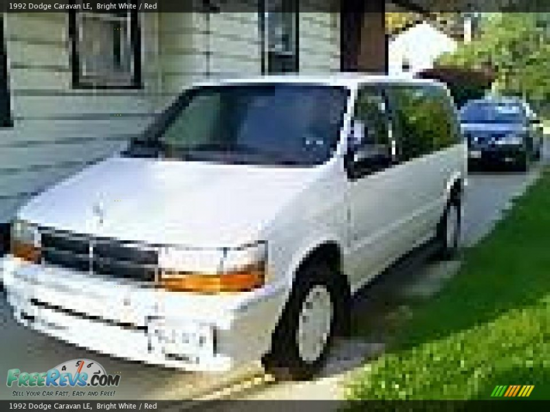 1992 Dodge Caravan LE, Bright White / Red