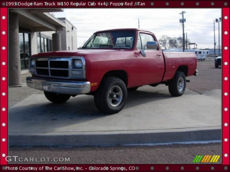 1993 Dodge Ram Truck W150 Regular Cab 4x4 in Poppy Red. Click to see ...