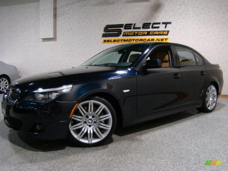 CARBON BLACK 2008 BMW 5-Series 550 with NATURAL seats