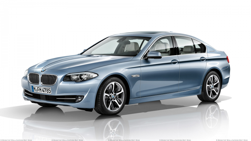 BMW ActiveHybrid 5 In Blue N White Background 300x168