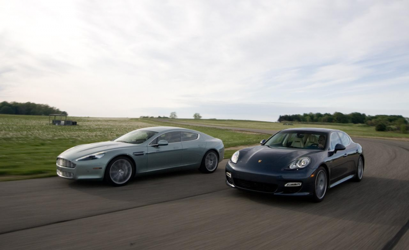 2010 Aston Martin Rapide and Porsche Panamera Turbo