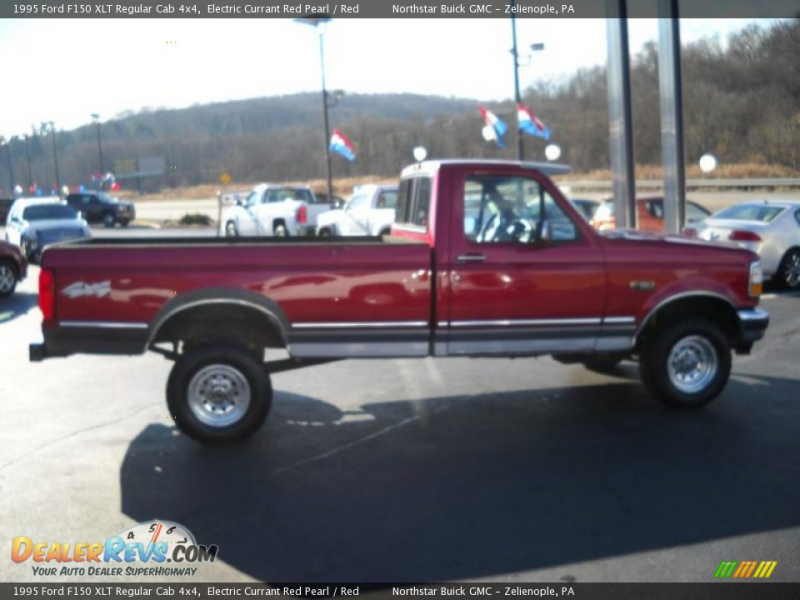 1995 Ford F150 XLT Regular Cab 4x4 Electric Currant Red Pearl / Red ...