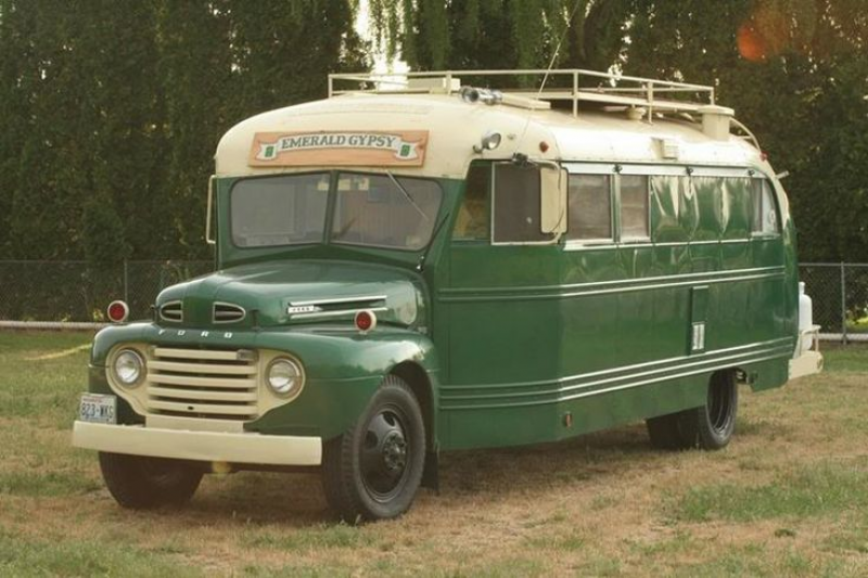school bus campers | Emerald Gypsy ’49 Ford Motorhome – Old Bus