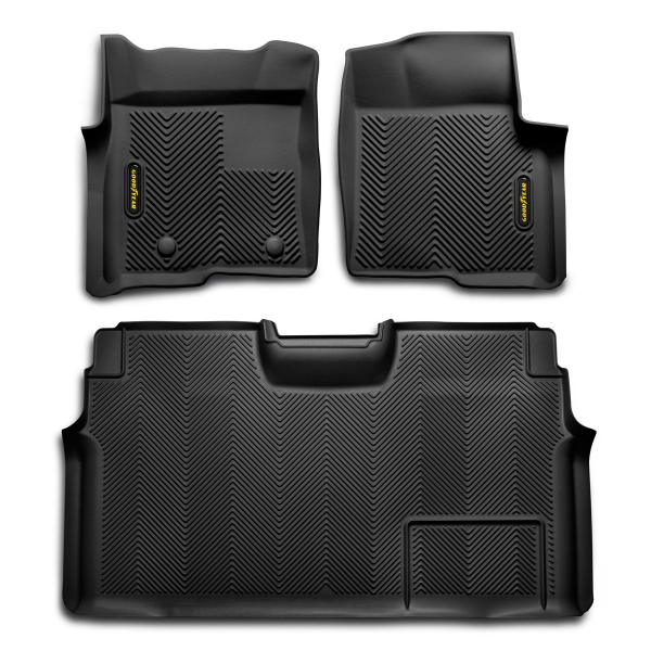 goodyear front and rear floor liner set for ford f