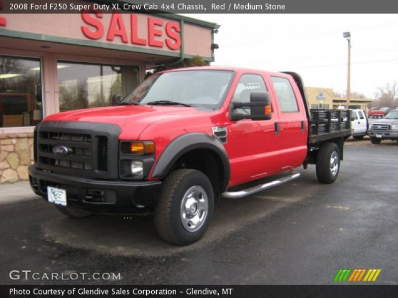 2008 Ford F250 Super Duty XL Crew Cab 4x4 Chassis in Red. Click to see ...
