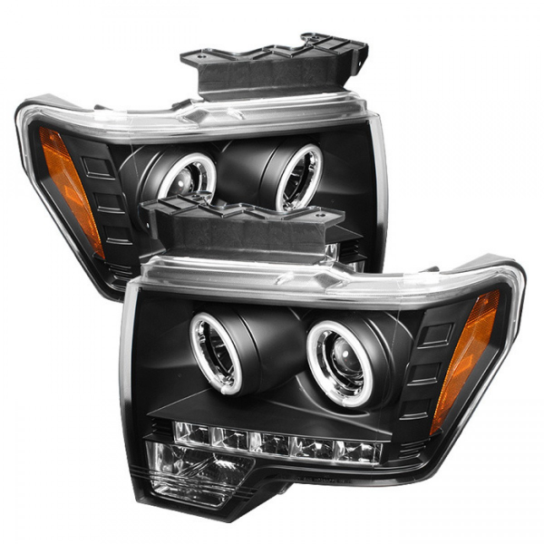 2009-14 Ford F150 Projector Headlights - Black