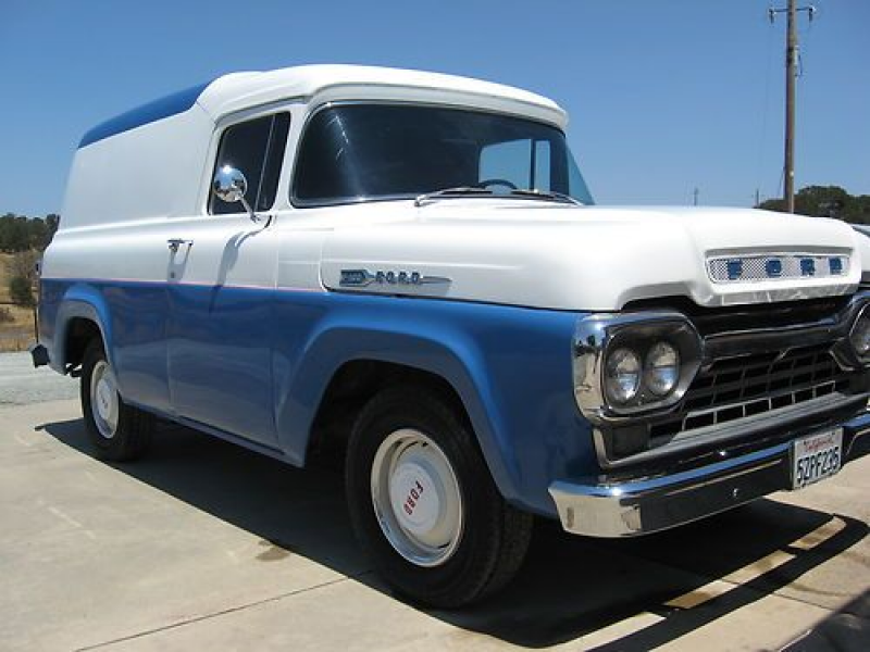 1960 Ford F100 Panel Truck, Hot Rod, Blue/white, Restored on 2040-cars