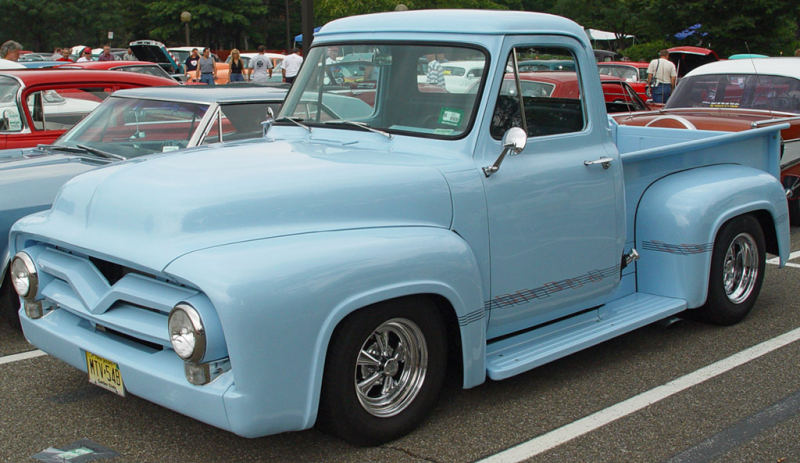 1955 Ford F100 - Blue - Front Angle 2