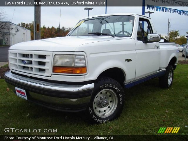 1994 Ford F150 XL Regular Cab 4x4 in Oxford White. Click to see large ...