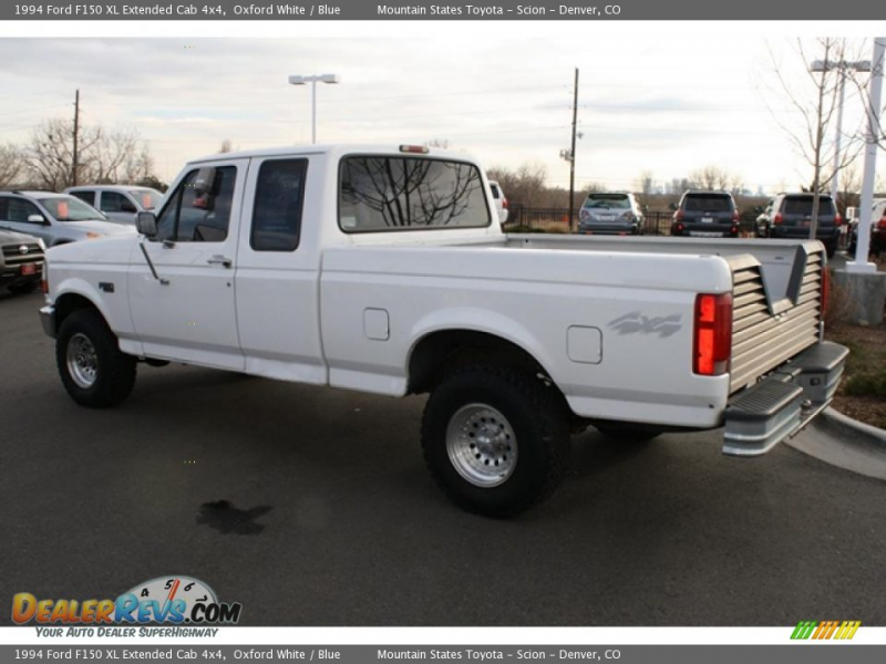 1994 Ford F150 XL Extended Cab 4x4 Oxford White / Blue Photo #4