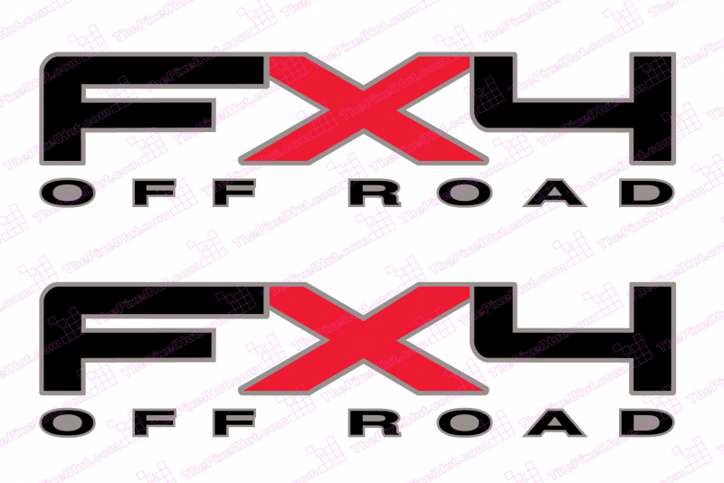 Ford F150 FX4 Off Road Decals Black Red Metallic Silver