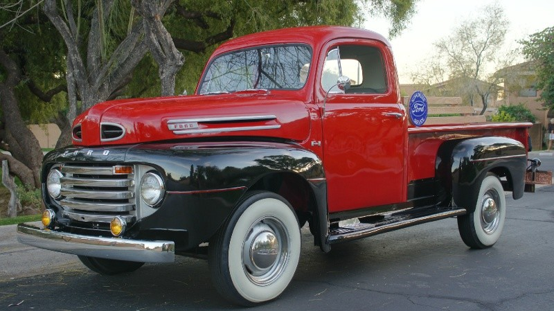 1950 Ford Pickup, Flathead, F-3, Restored | Red 1950 Ford Pick-Up ...