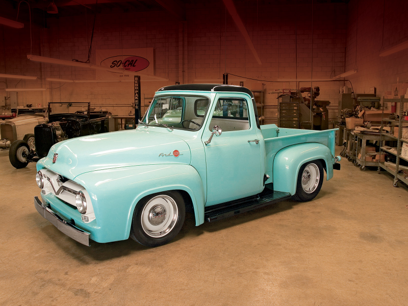 1955 Ford F100 Pickup Truck Front Side Shot