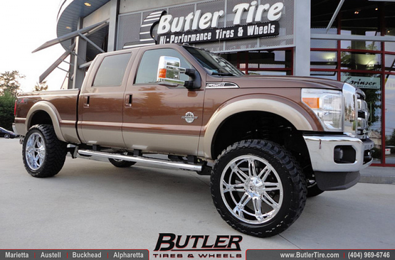 Ford F250 with 24in Fuel Hostage Wheels Chrome 6in Lift Kit