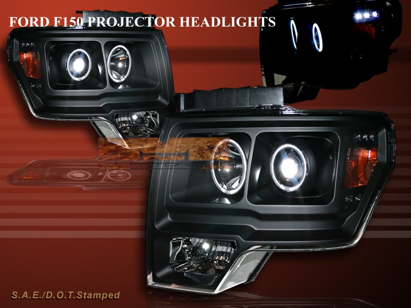 2009-2011 FORD F150 PROJECTOR HEADLIGHTS TWIN HALO CCFL LED BLACK