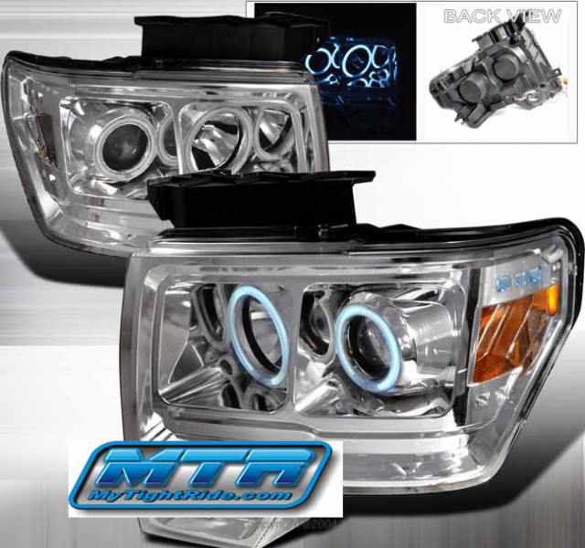 Ford F150 2009 2010 2011 Custom Angel Eye Projector Headlights with ...